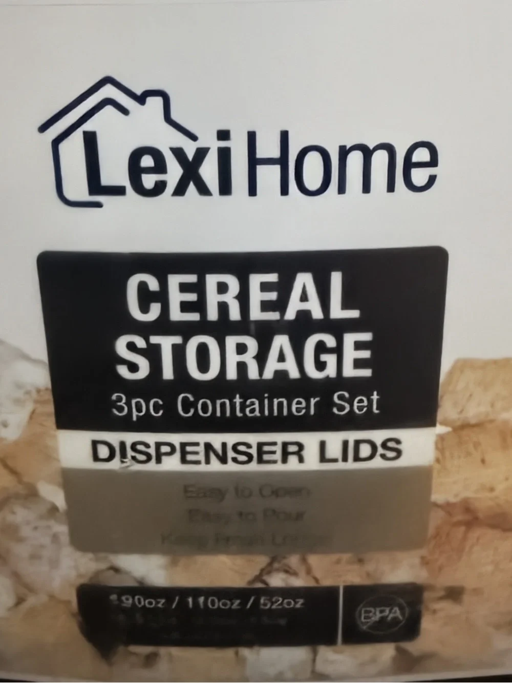 iHome Clear Cereal Storage Canisters with Bright Red Lids - 3pc Set